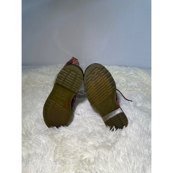 Womens DR MARTENS 1460 Beckett Cherry Red Floral Canvas Boots US L6. - Picture 3 of 6